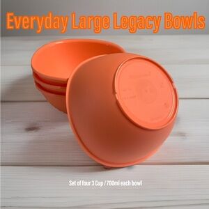 Tupperware Legacy Reheatable Large Bowl Set-Apricot